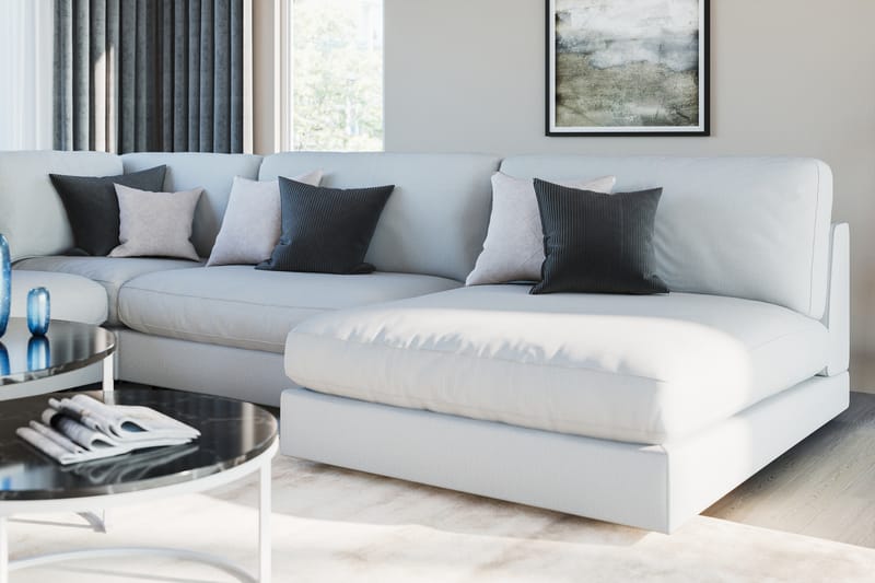 Arken 1-seters Divanmodul i Stoff - Lys grå - Møbler - Sofaer - Modulsofaer - Øvrige moduler for modulsofa