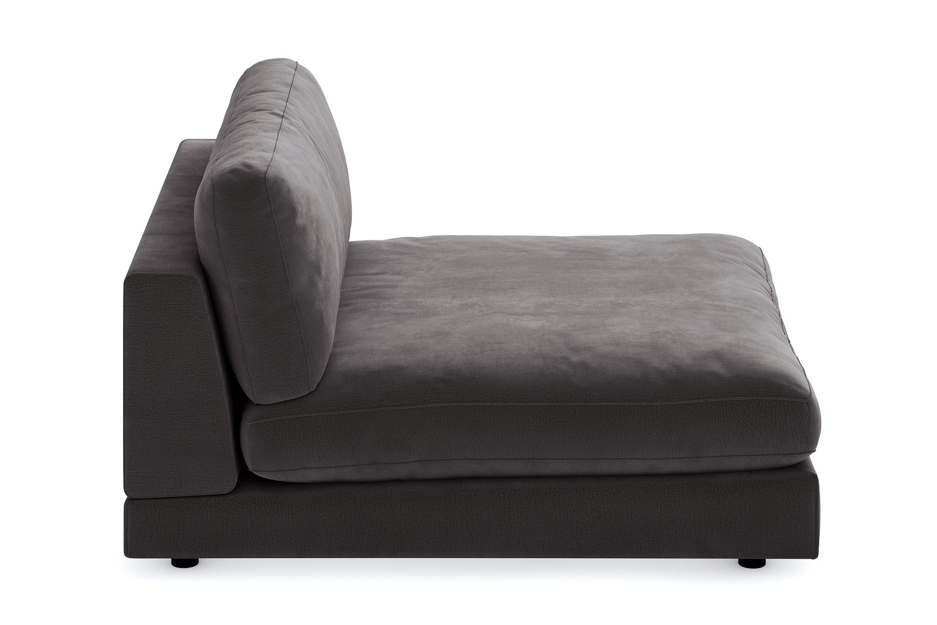 Arken 2-seters Divanmodul i Fløyel - Mørk grå - Møbler - Sofaer - Modulsofaer - Øvrige moduler for modulsofa