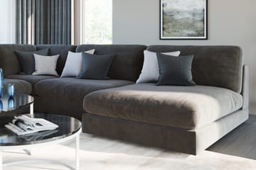 Arken 2-seters Divanmodul i Fløyel - Mørk grå - Møbler - Sofaer - Modulsofaer - Øvrige moduler for modulsofa