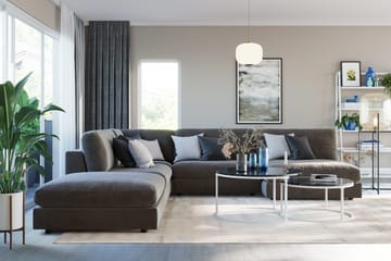 Arken 2-seters Divanmodul i Fløyel - Mørk grå - Møbler - Sofaer - Modulsofaer - Øvrige moduler for modulsofa