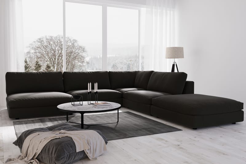 Arken 2-seters Divanmodul i Stoff - Svart - Møbler - Sofaer - Modulsofaer - Øvrige moduler for modulsofa