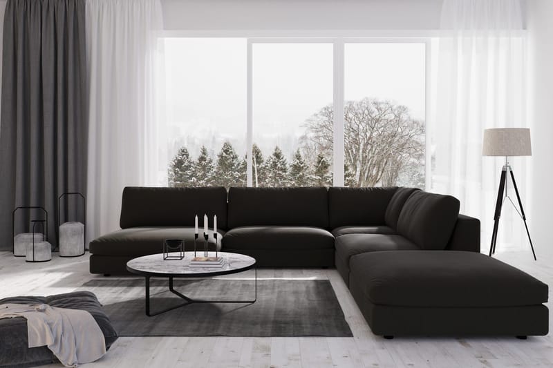 Arken 2-seters Divanmodul i Stoff - Svart - Møbler - Sofaer - Modulsofaer - Øvrige moduler for modulsofa