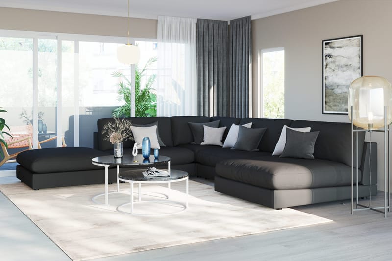 Arken 2-seters Divanmodul i Stoff - Svart - Møbler - Sofaer - Modulsofaer - Øvrige moduler for modulsofa