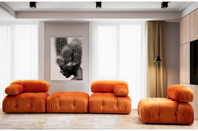 Bengul Fotskammelmodul 95 cm - Oransje - Møbler - Sofaer - Modulsofaer - Øvrige moduler for modulsofa