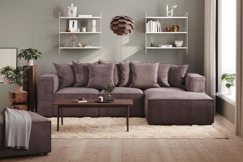Cubo 1-seters Høyremodul i Fløyel 108 cm bred - Mørk grå - Møbler - Sofaer - Modulsofaer - Øvrige moduler for modulsofa