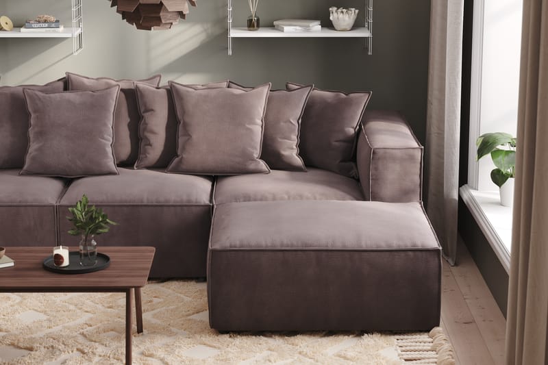 Cubo 1-seters Høyremodul i Fløyel 108 cm bred - Mørk grå - Møbler - Sofaer - Modulsofaer - Øvrige moduler for modulsofa