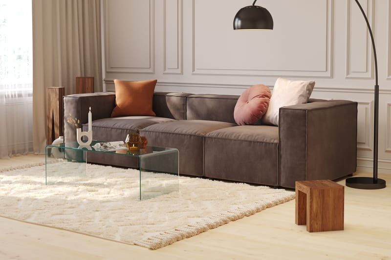 Cubo 1-seters Høyremodul i Fløyel 108 cm bred - Mørk grå - Møbler - Sofaer - Modulsofaer - Øvrige moduler for modulsofa