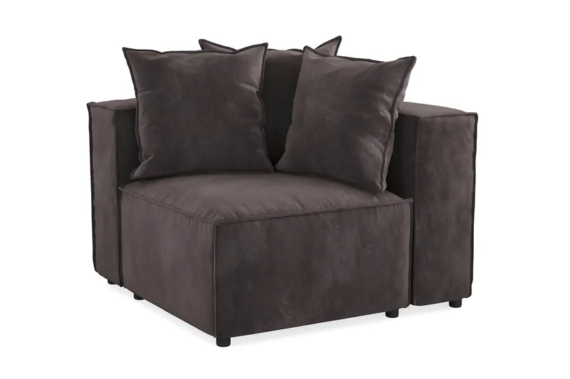 Cubo 1-seters Høyremodul i Fløyel 108 cm bred - Mørk grå - Møbler - Sofaer - Modulsofaer - Øvrige moduler for modulsofa