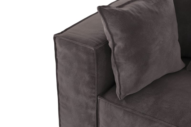 Cubo 1-seters Venstremodul i Fløyel 108 cm bred - Mørk grå - Møbler - Sofaer - Modulsofaer - Øvrige moduler for modulsofa