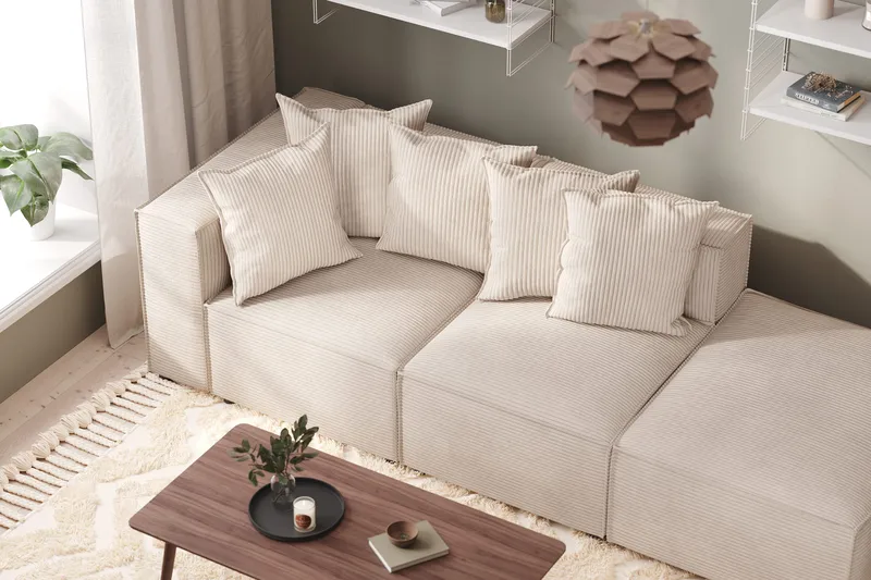 Cubo 1-seters Venstremodul i Manchester 108 cm bred - Beige - Møbler - Sofaer - Modulsofaer - Øvrige moduler for modulsofa