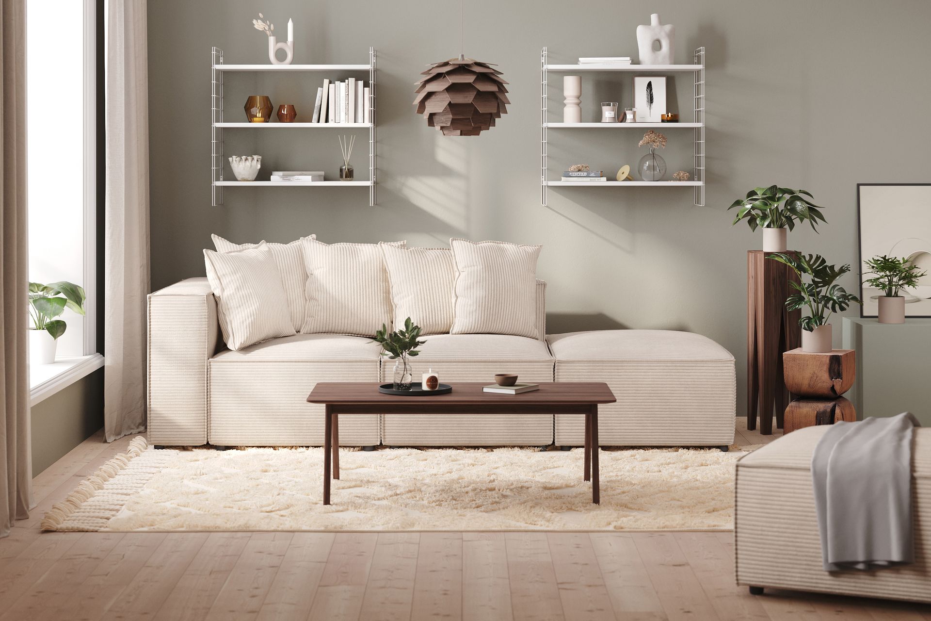 Cubo 1-seters Venstremodul i Manchester 108 cm bred - Beige - Møbler - Sofaer - Modulsofaer - Øvrige moduler for modulsofa