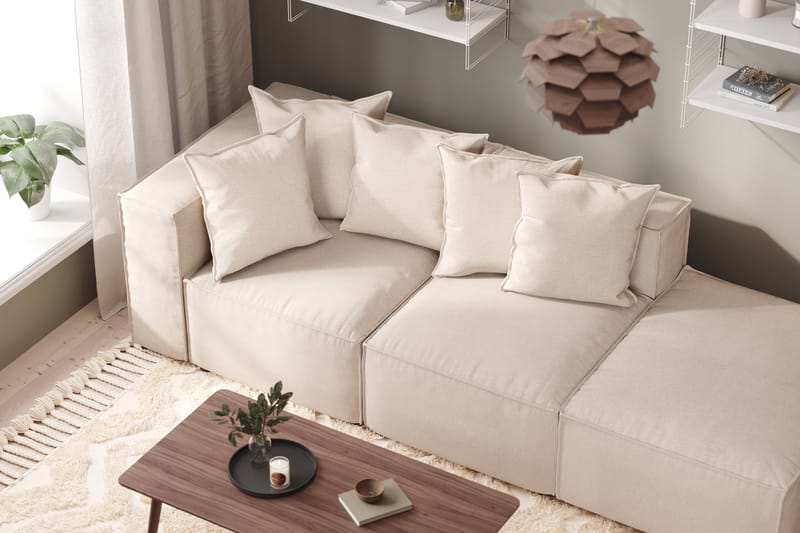 Cubo 1-seters Venstremodul i Stoff 108 cm bred - Beige - Møbler - Sofaer - Modulsofaer - Øvrige moduler for modulsofa