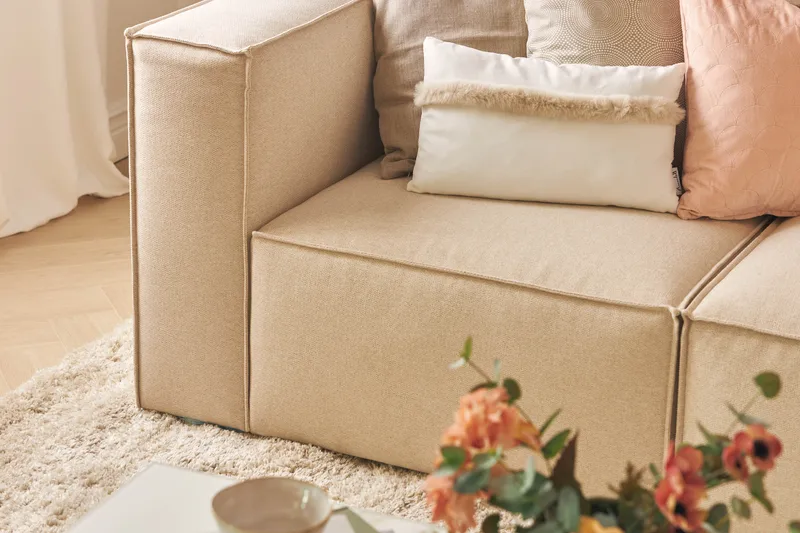 Cubo 1-seters Venstremodul i Stoff 108 cm bred - Beige - Møbler - Sofaer - Modulsofaer - Øvrige moduler for modulsofa
