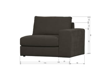 Kielstra Høyremodul - Antrasitt - Møbler - Sofaer - Modulsofaer - Øvrige moduler for modulsofa