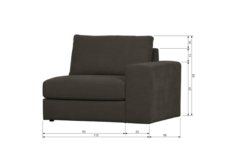 Kielstra Høyremodul - Antrasitt - Møbler - Sofaer - Modulsofaer - Øvrige moduler for modulsofa