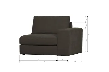 Kielstra Høyremodul - Antrasitt - Møbler - Sofaer - Modulsofaer - Øvrige moduler for modulsofa