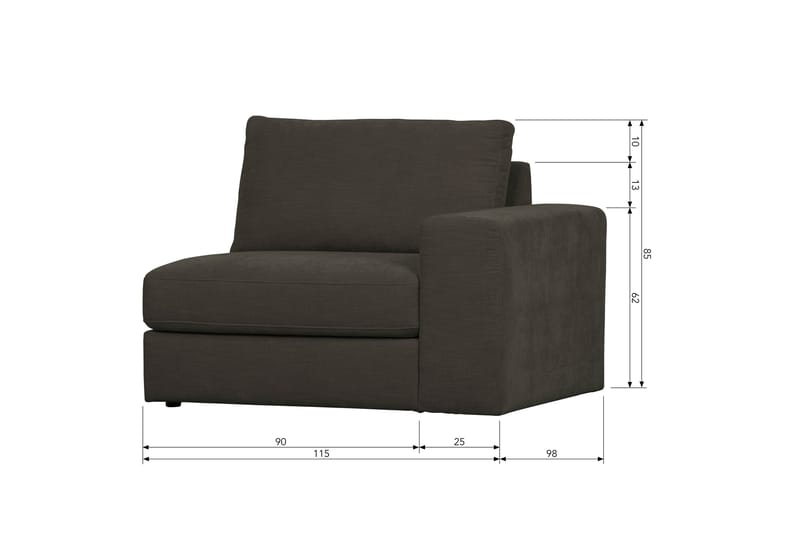 Kielstra Høyremodul - Antrasitt - Møbler - Sofaer - Modulsofaer - Øvrige moduler for modulsofa