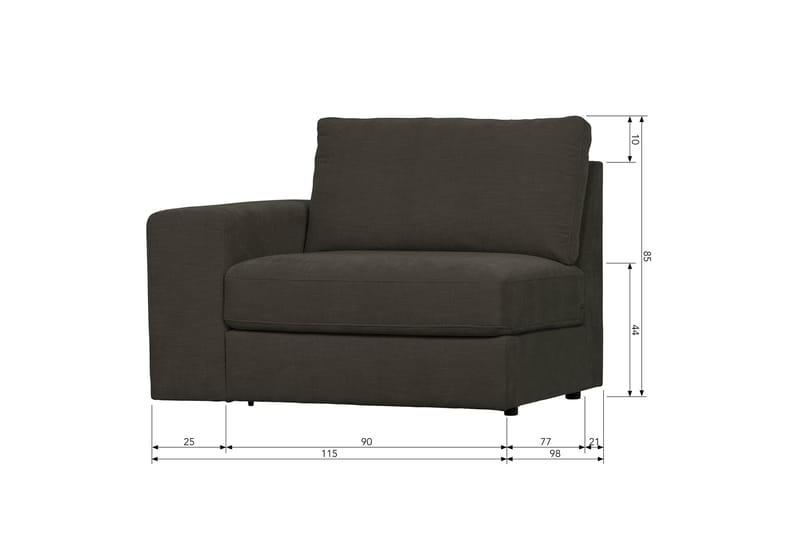 Kielstra Venstremodul - Antrasitt - Møbler - Sofaer - Modulsofaer - Øvrige moduler for modulsofa