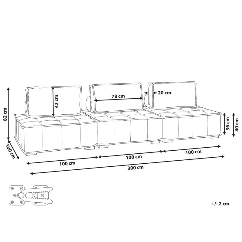 3-seters sofa Tibro - Off-White - Møbler - Sofaer - Modulsofaer - Komplett modulsofa