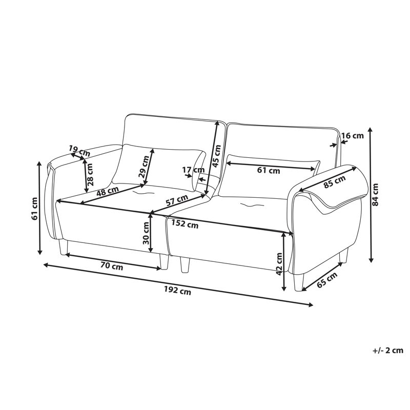 3-seters sofa Wetlan - Off-white - Møbler - Sofaer - Sofa 3 seter