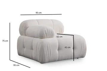 Belgin Høyremodul 95 cm - Hvit - Møbler - Sofaer - Modulsofaer - Øvrige moduler for modulsofa