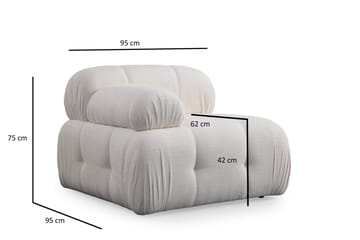 Bengul Høyremodul 95 cm - Hvit - Møbler - Sofaer - Modulsofaer - Øvrige moduler for modulsofa