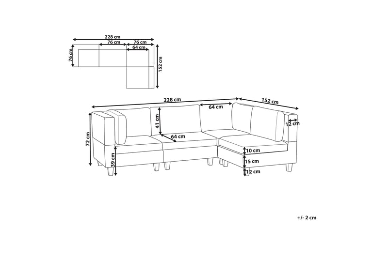 Buck Modulsofa 4-seter - Grå - Møbler - Sofaer - Modulsofaer - Komplett modulsofa