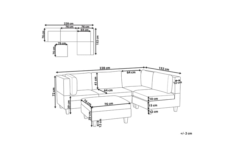 Buck Modulsofa 4-seter - Grå - Møbler - Sofaer - Modulsofaer - Komplett modulsofa
