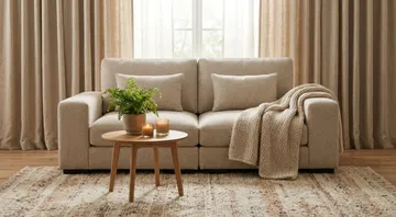 Dubai 2-seters sofa ekstra dyp i Chenille - Beige - Møbler - Sofaer - Modulsofaer - Komplett modulsofa