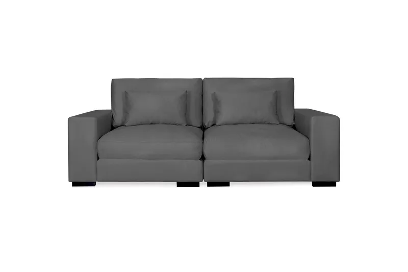 Dubai 2-seters sofa fløyel ekstra dyp, Mørkegrå