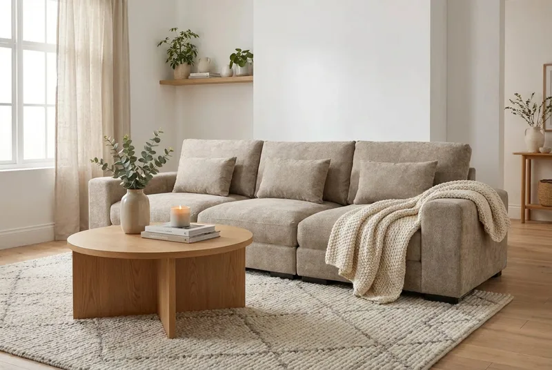 Dubai 3-seters sofa ekstra dyp i Chenille - Brun - Møbler - Sofaer - Modulsofaer - Komplett modulsofa