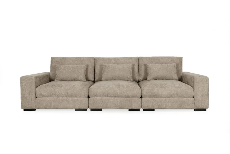 Dubai 3-seters sofa ekstra dyp i Chenille - Brun - Møbler - Sofaer - Modulsofaer - Komplett modulsofa