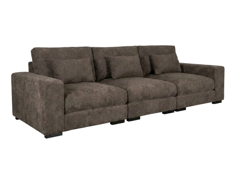 Dubai 3-seters sofa ekstra dyp i Chenille - Mørkebrun - Møbler - Sofaer - Modulsofaer - Komplett modulsofa