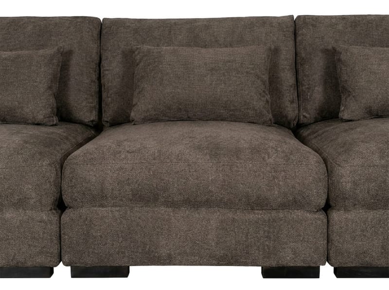 Dubai 3-seters sofa ekstra dyp i Chenille - Mørkebrun - Møbler - Sofaer - Modulsofaer - Komplett modulsofa