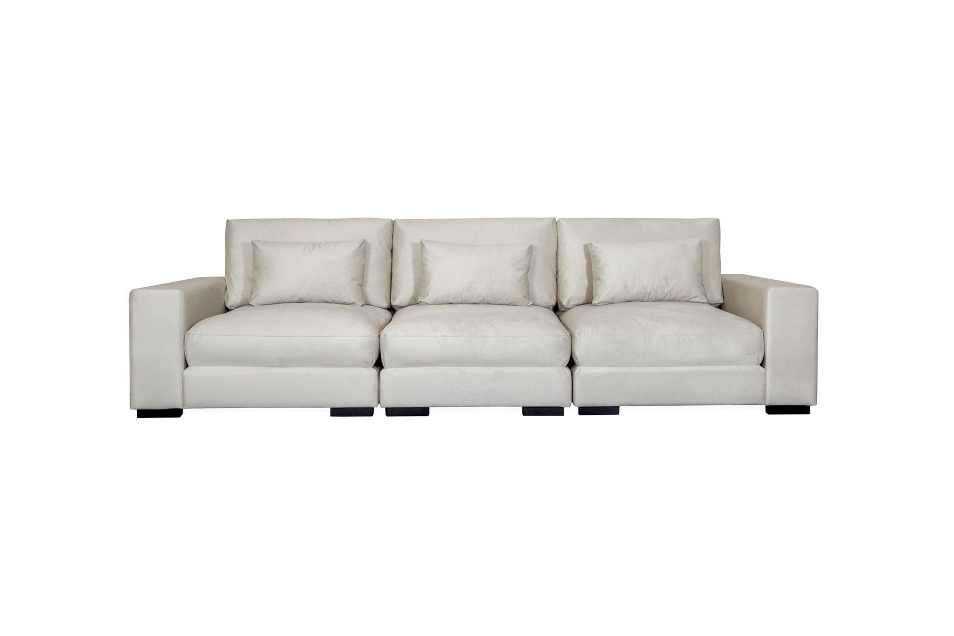 Dubai 3-seters sofa fløyel ekstra dyp - Hvit