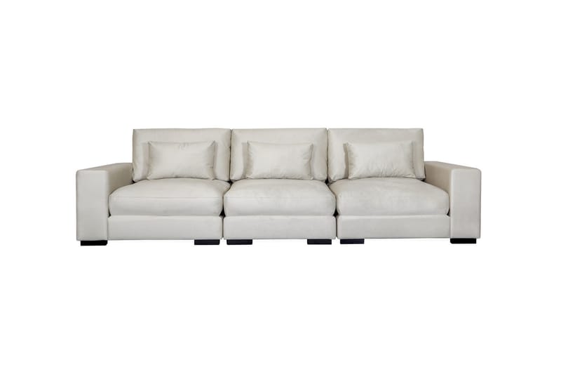 Dubai 3-seters sofa fløyel ekstra dyp, Hvit