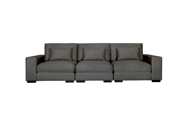 Dubai 3-seters sofa fløyel ekstra dyp, Mørkegrå