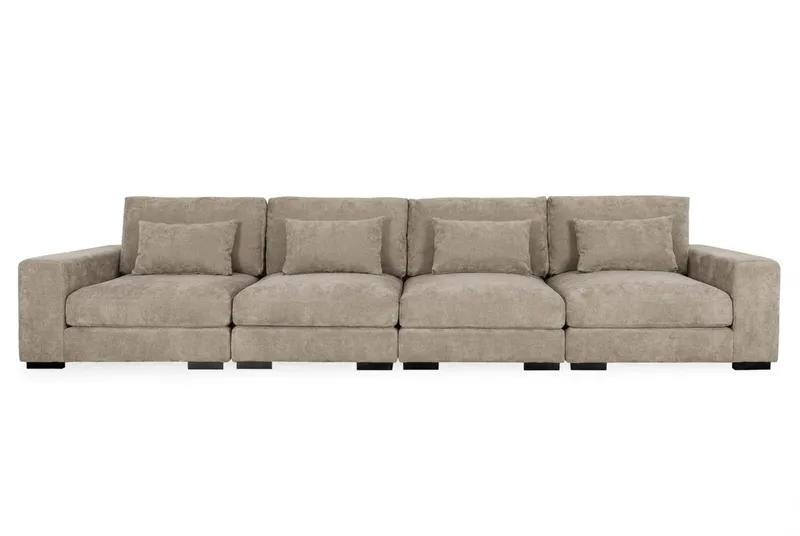 Dubai 4-seters sofa ekstra dyp i Chenille - Brun - Møbler - Sofaer - Modulsofaer - Komplett modulsofa