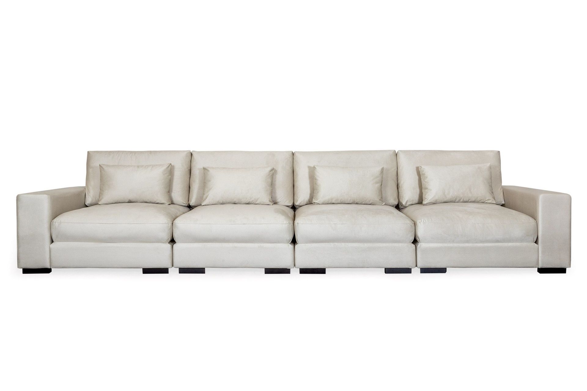 Dubai 4-seters sofa fløyel ekstra dyp - Hvit