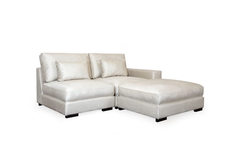 Dubai divansofa høyre fløyel ekstra dyp - Hvit - Møbler - Sofaer - Modulsofaer - Komplett modulsofa