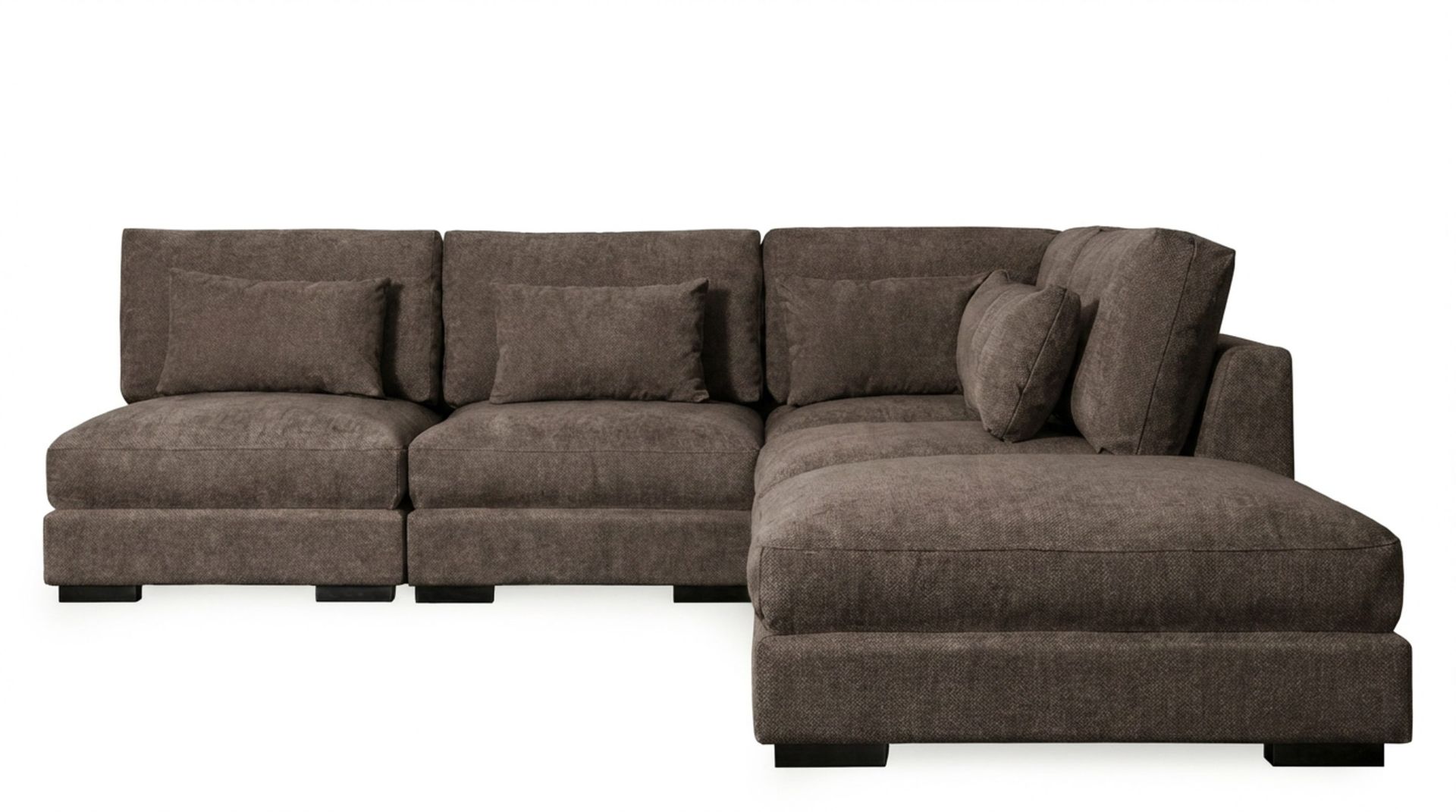 Dubai sjeselongsofa venstre ekstra dyp i Chenille - Mørkebrun
