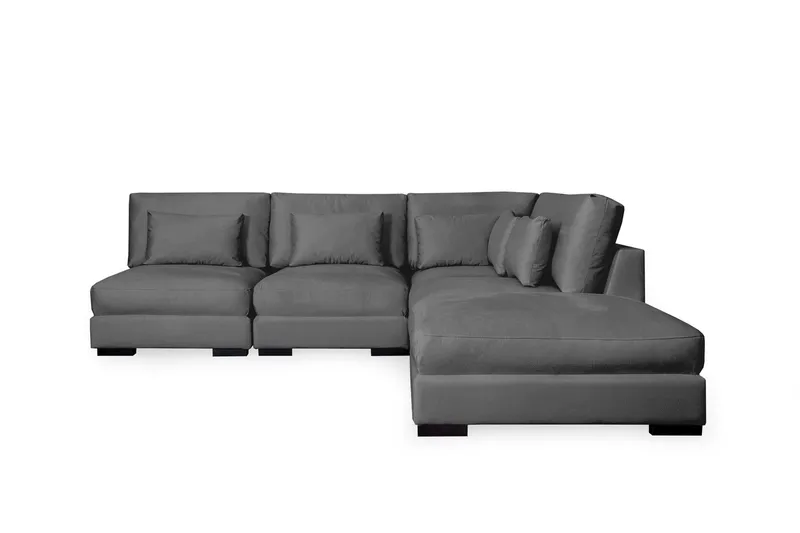 Dubai sjeselongsofa venstre fløyel, Mørkegrå