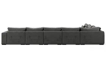 Dubai stor U-modulsofa Large med divan høyre fløyel ekstra dyp - Mørkegrå - Møbler - Sofaer - Modulsofaer - Komplett modulsofa