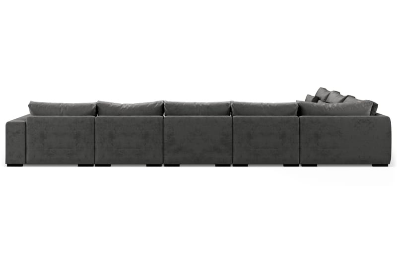 Dubai stor U-modulsofa Large med divan høyre fløyel ekstra dyp - Mørkegrå - Møbler - Sofaer - Modulsofaer - Komplett modulsofa