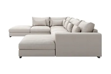 Dubai stor U-modulsofa med divan høyre 432 cm ekstra dyp - Beige - Møbler - Sofaer - Modulsofaer - Komplett modulsofa