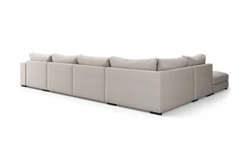 Dubai stor U-modulsofa med divan høyre 432 cm ekstra dyp - Beige - Møbler - Sofaer - Modulsofaer - Komplett modulsofa