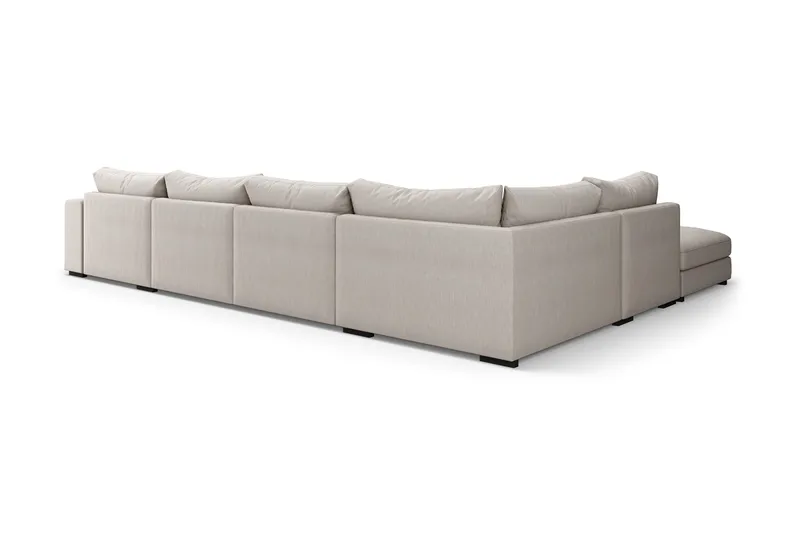Dubai stor U-modulsofa med divan høyre 432 cm ekstra dyp - Beige - Møbler - Sofaer - Modulsofaer - Komplett modulsofa