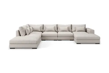 Dubai stor U-modulsofa med divan høyre 432 cm ekstra dyp