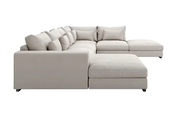 Dubai stor U-modulsofa med divan venstre 432 cm ekstra dyp - Beige - Møbler - Sofaer - Modulsofaer - Komplett modulsofa