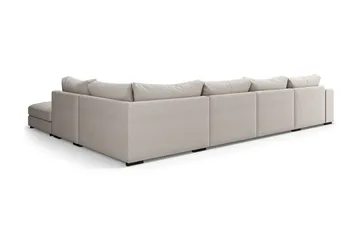 Dubai stor U-modulsofa med divan venstre 432 cm ekstra dyp - Beige - Møbler - Sofaer - Modulsofaer - Komplett modulsofa